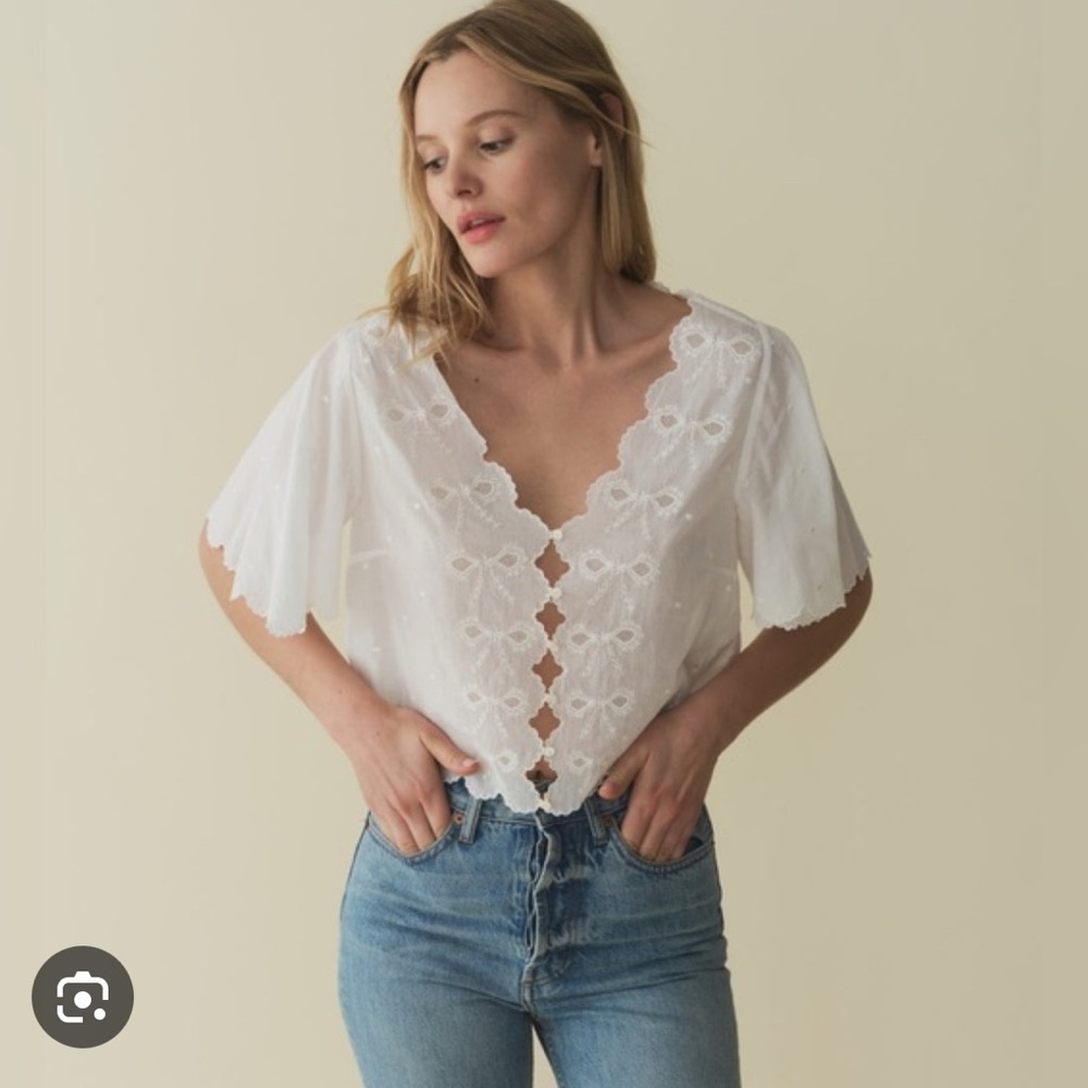 DOEN Kacy Top/ M/ Salt EUC